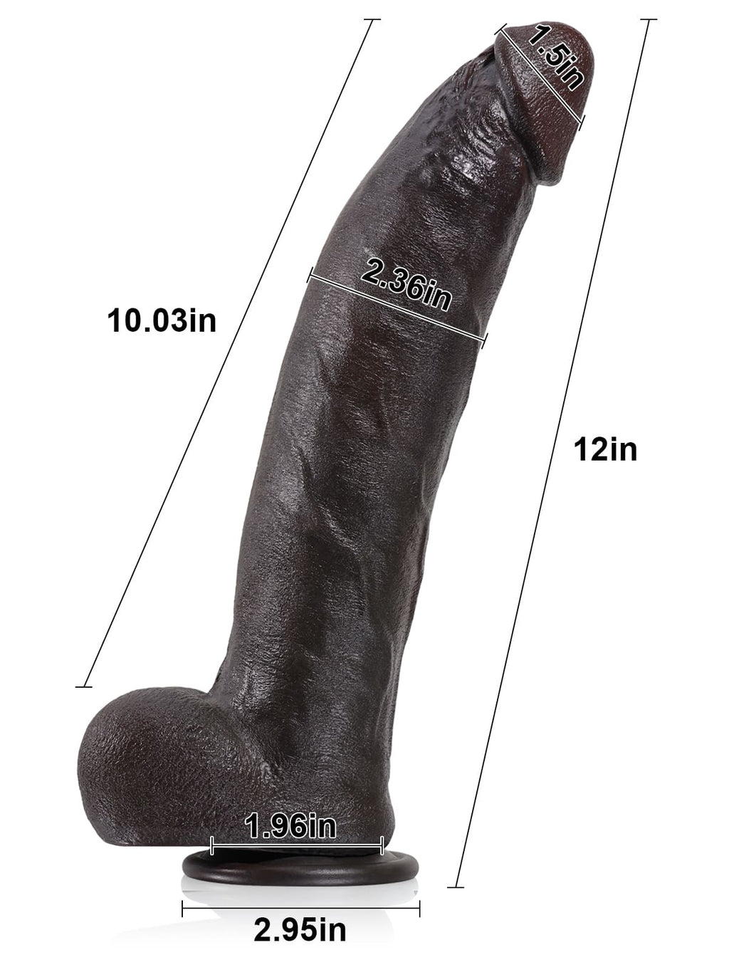Farid 12" x 2.3" BBC Dildo Soft Skin Dick With Metal Keel