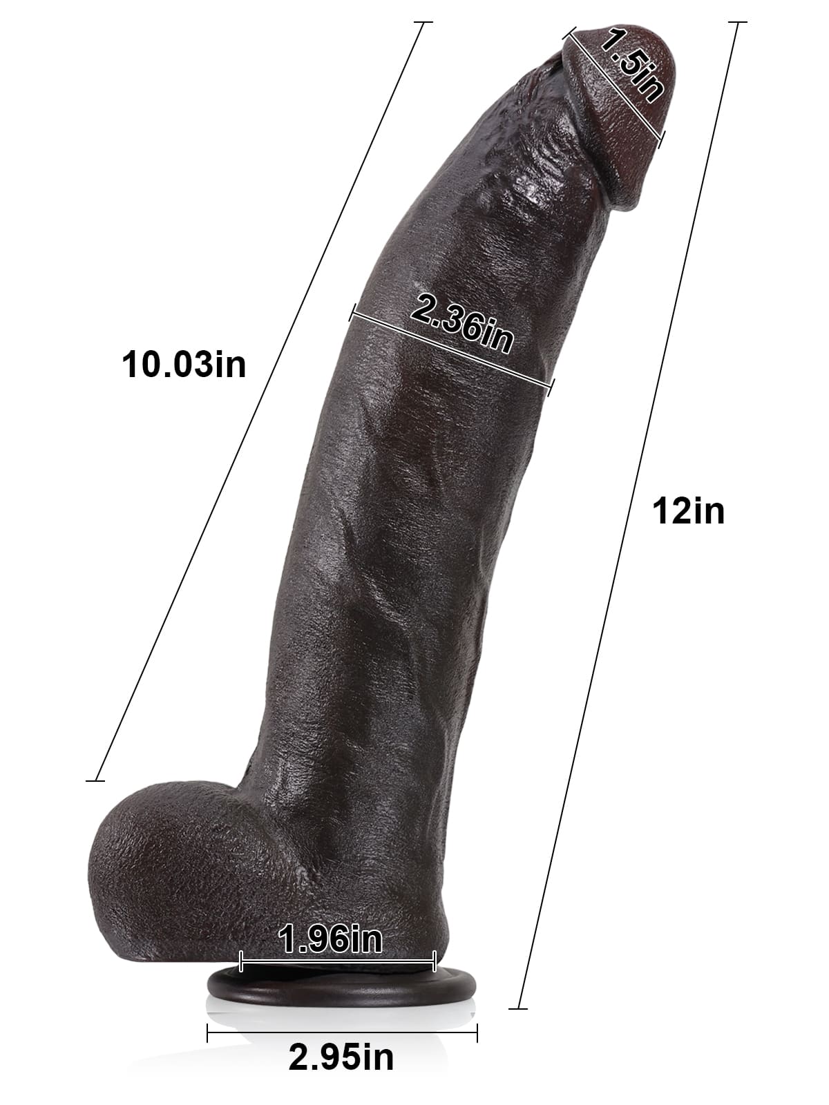 Farid 12" x 2.3" BBC Dildo Soft Skin Dick With Metal Keel