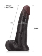 Raptor 10.8" x 2.5" Sliding Skin Vac-U-Lock BBC Dildo With Moving Balls & Suction Cup