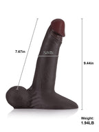 Patriot 9.4" x 2" Black Sliding Skin Vac-U-Lock Dildo With Moving Balls & Suction Cup