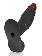 Dragon 10" x 2.8" Extra Thick Black Dildo With Swinging Balls & Vac U Lock Suction Cup XL