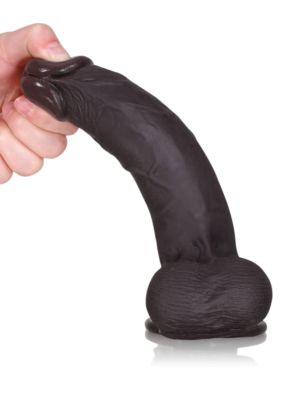 Billy 8.4" x 1.8" Black Sliding Skin Dildo With Moving Balls