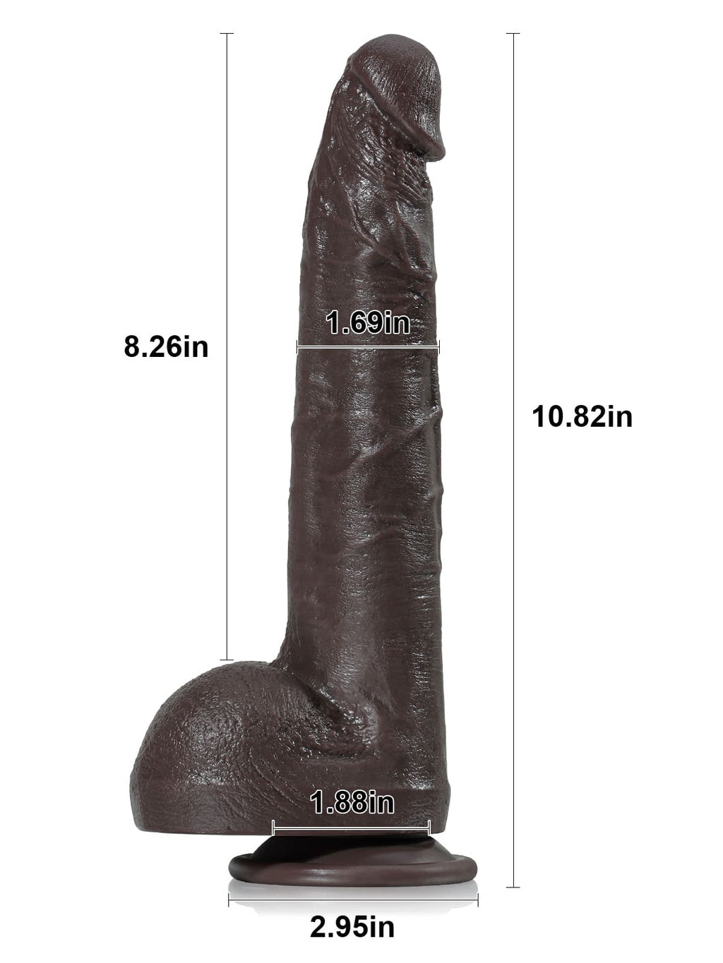 Doctor 10.8" x 1.6" Huge Black Dual Density Dildo