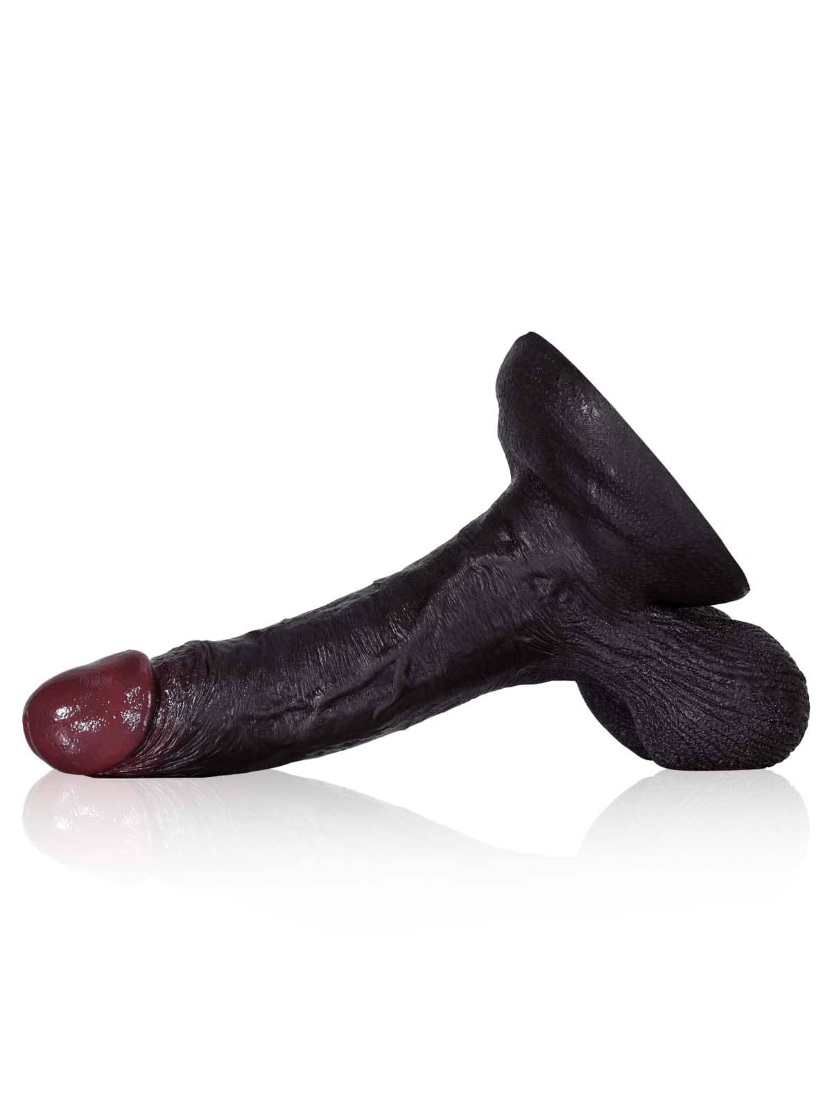 Kellz 7.6" x 1.7" Black Realistic Dildo With Hanging Moving Balls