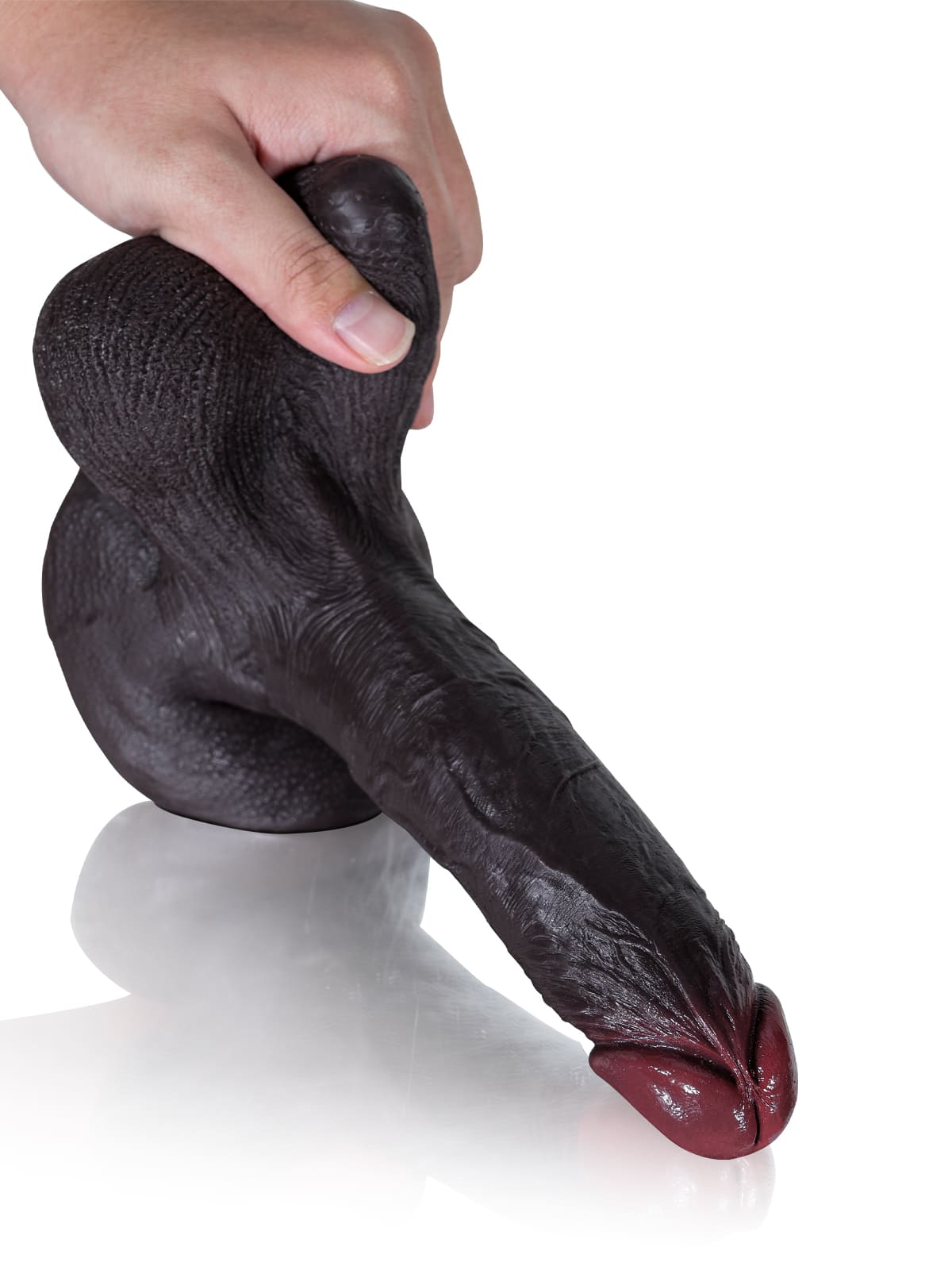 Kellz 7.6" x 1.7" Black Realistic Dildo With Hanging Moving Balls