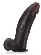 Zeus 11" x 3" BBC Black Strong Extra Huge Thick Dual Density Dildo