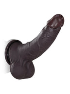 Billy 8.4" x 1.8" Black Sliding Skin Dildo With Moving Balls