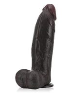 Tony 10" x 2.1" Black Soft Skin Huge Thick No Ball Dildo