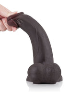 Patriot 9.4" x 2" Black Sliding Skin Vac-U-Lock Dildo With Moving Balls & Suction Cup