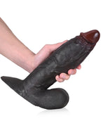 Dragon 10" x 2.8" Extra Thick Black Dildo With Swinging Balls & Vac U Lock Suction Cup XL
