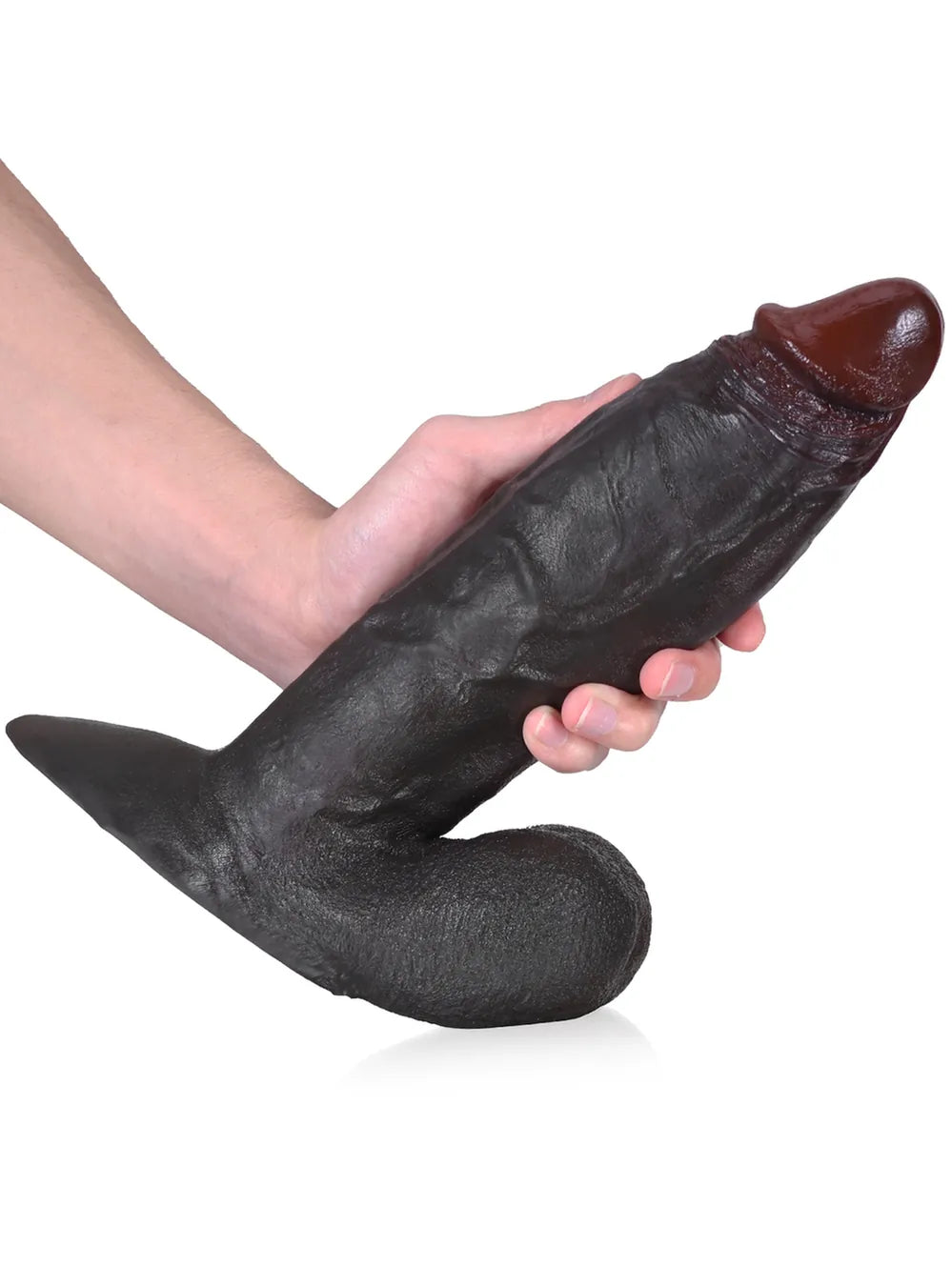 Dragon 10" x 2.8" Extra Thick Black Dildo With Swinging Balls & Vac U Lock Suction Cup XL