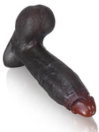 Dragon 10" x 2.8" Extra Thick Black Dildo With Swinging Balls & Vac U Lock Suction Cup XL