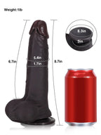 Billy 8.4" x 1.8" Black Sliding Skin Dildo With Moving Balls