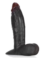 Dragon 10" x 2.8" Extra Thick Black Dildo With Swinging Balls & Vac U Lock Suction Cup XL