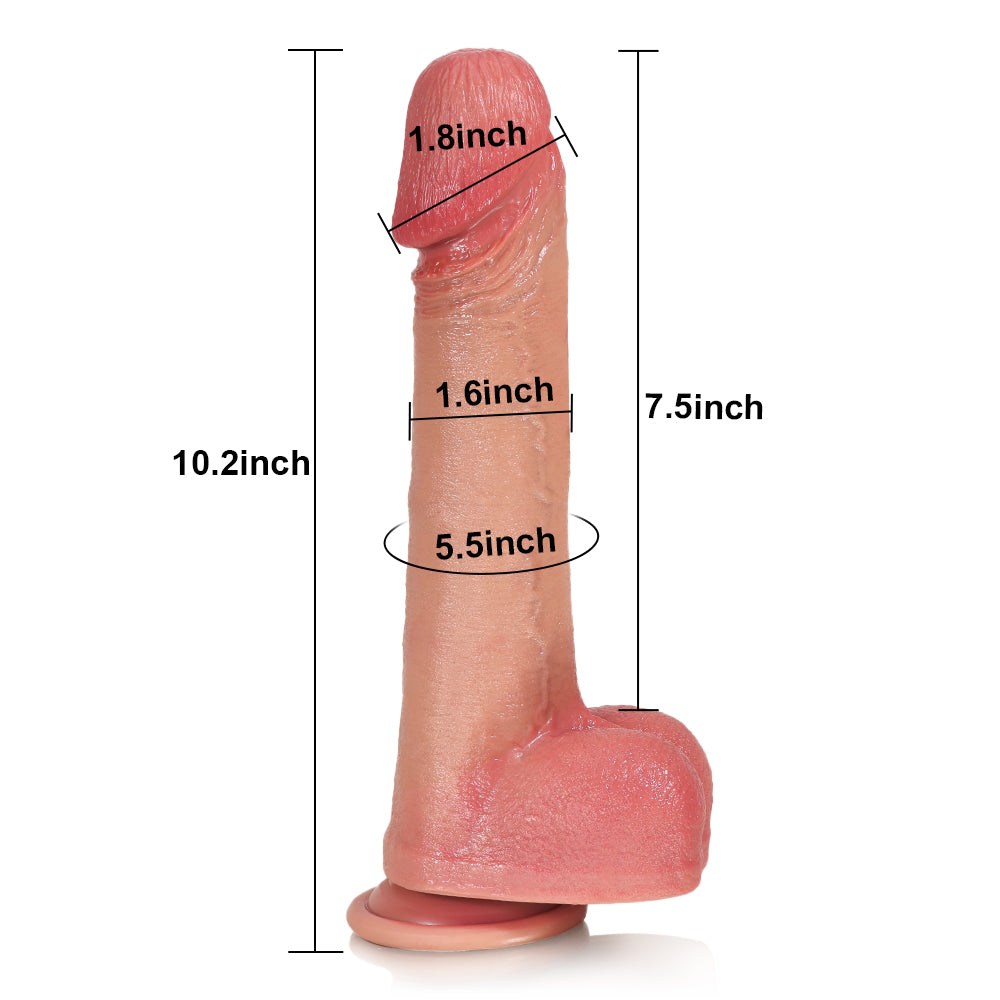 10" x 1.6"  Flesh Realistic Big Mushroom Head Glans Dildo