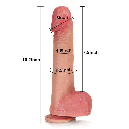 10" x 1.6"  Flesh Realistic Big Mushroom Head Glans Dildo