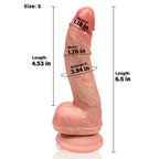 John: 11.6" x 2.4" Realistic Soft Flesh-Like Dildo, Curved for G-Spot Stimulation