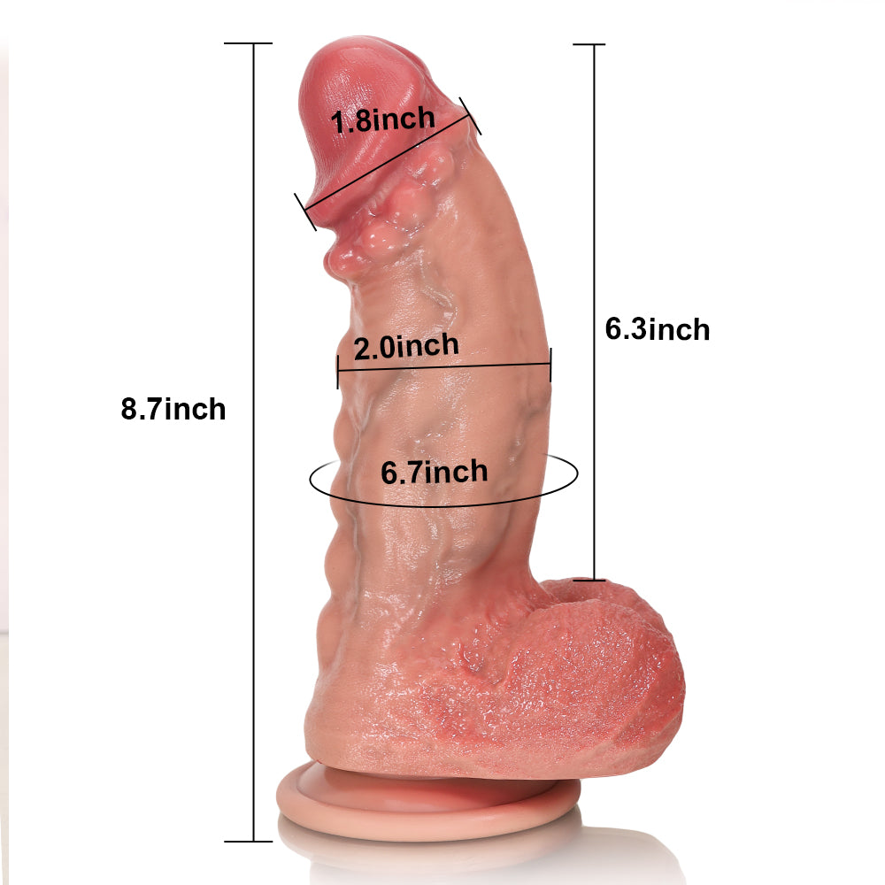 Robert: 8.7" x 2" Real Feeling Big With Beads Dildo