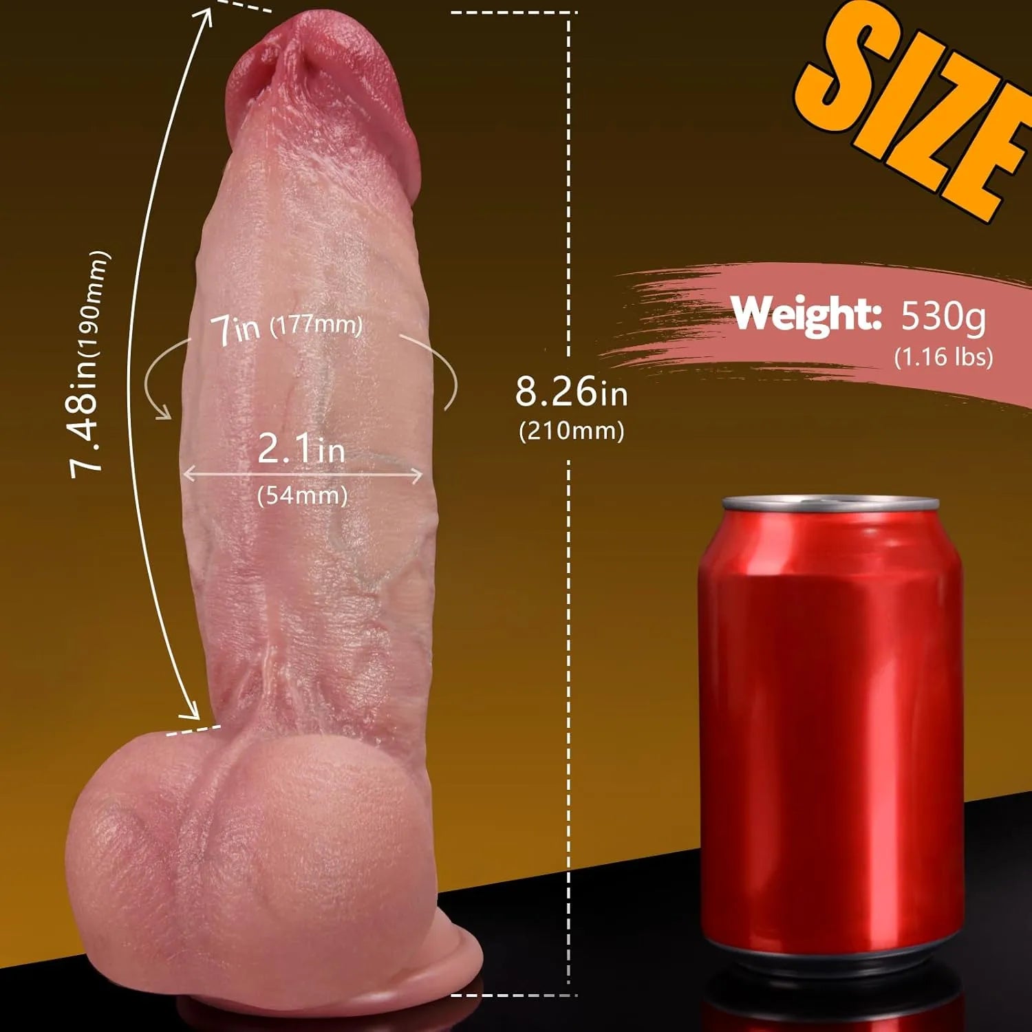 Dave: 8.6" x 2.1" Realistic Soft Thick Short Gay Dildo