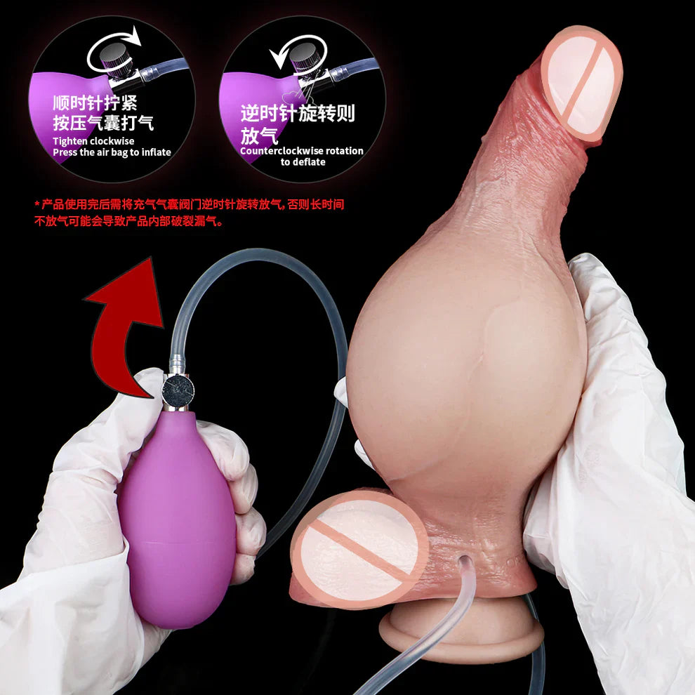 Dravus  : 7.2" x 1.4" Inflatable Ejaculating Realistic Dildo Butt Plug
