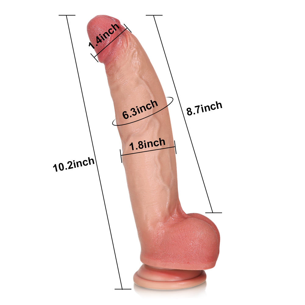 Dredd : 10.2" x 1,8"  Lifelike Dildo Real Feeling Skin Huge Dildo