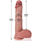 Ethan：9.8" x 1.6" Real Cock Sliding Skin Dildo With Keel