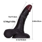 Falko : 7.6" x 1.7" Black Realistic Dildo With Moving Balls