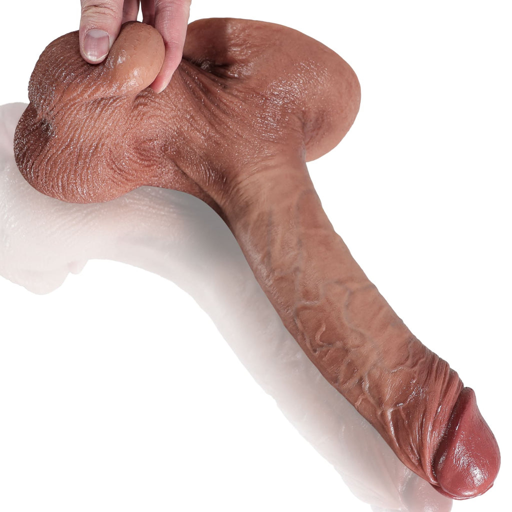 Farid: 9.64" x 1.9" Realistic Silicone Dildo with Sliding Balls