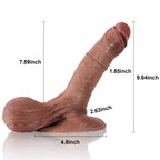 Farid: 9.64" x 1.9" Realistic Silicone Dildo with Sliding Balls