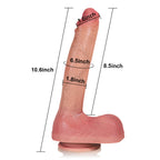 Jack: 10.6" x 1.8" Flesh Huge Thick Realistic Tilted Pole Dildo