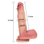 Kris: 9.1" x 1.8" Flesh Skin Realistic Huge Skinny Dildo