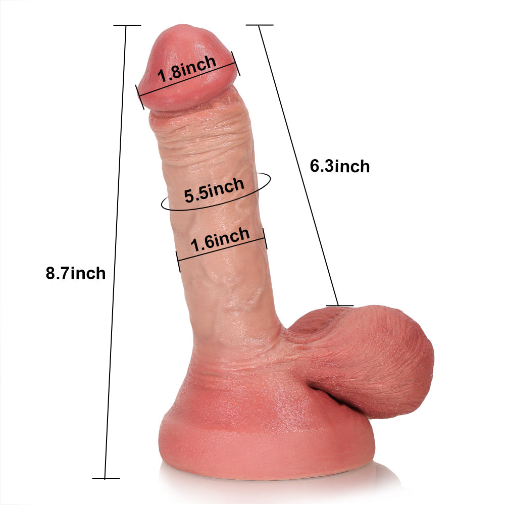Lawyer: 8.7" x 2" Realistic Soft Suction Cup Dildo