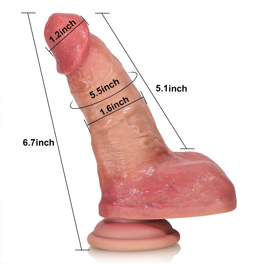 Roxy: 6.7" x 1.6"  Deep Realistic Penis Dildo for Beginner