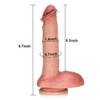 Seba: 8.7" x 1.3" Curved Ridged Textured Real Feel Dildo