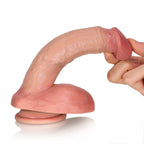 Seba: 8.7" x 1.3" Curved Ridged Textured Real Feel Dildo