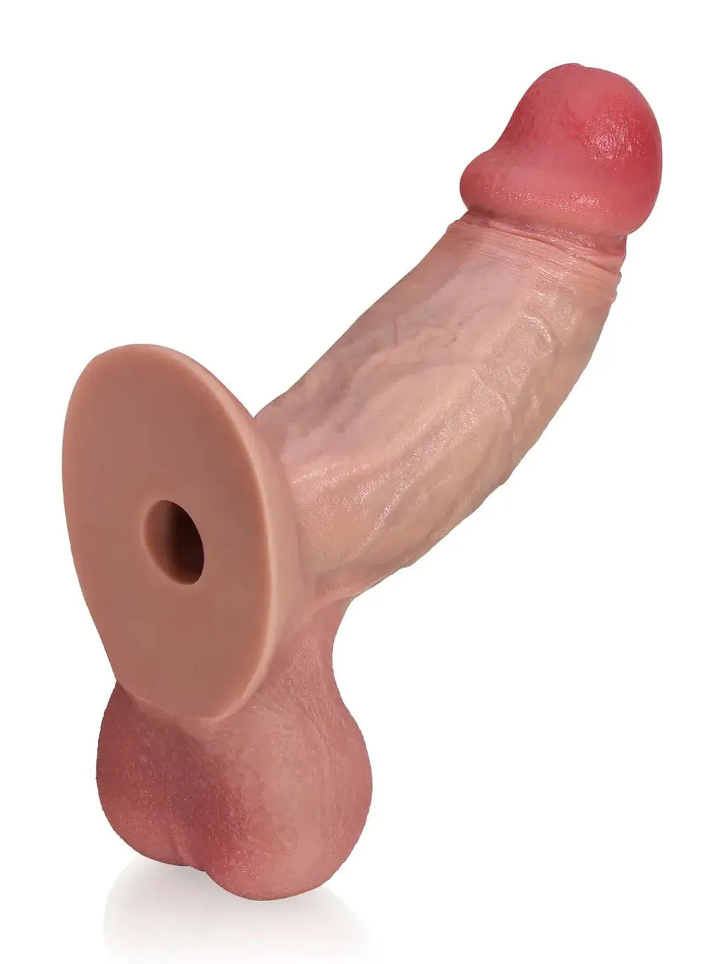 Greg 8" x 2.3" Tapered Curved Dildo with Raised Ridge and Veins Vac U Lock Suction Cup