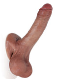 Kevin 9" x 1.9" Brown Realistic Dildo with Hanging Moving Balls
