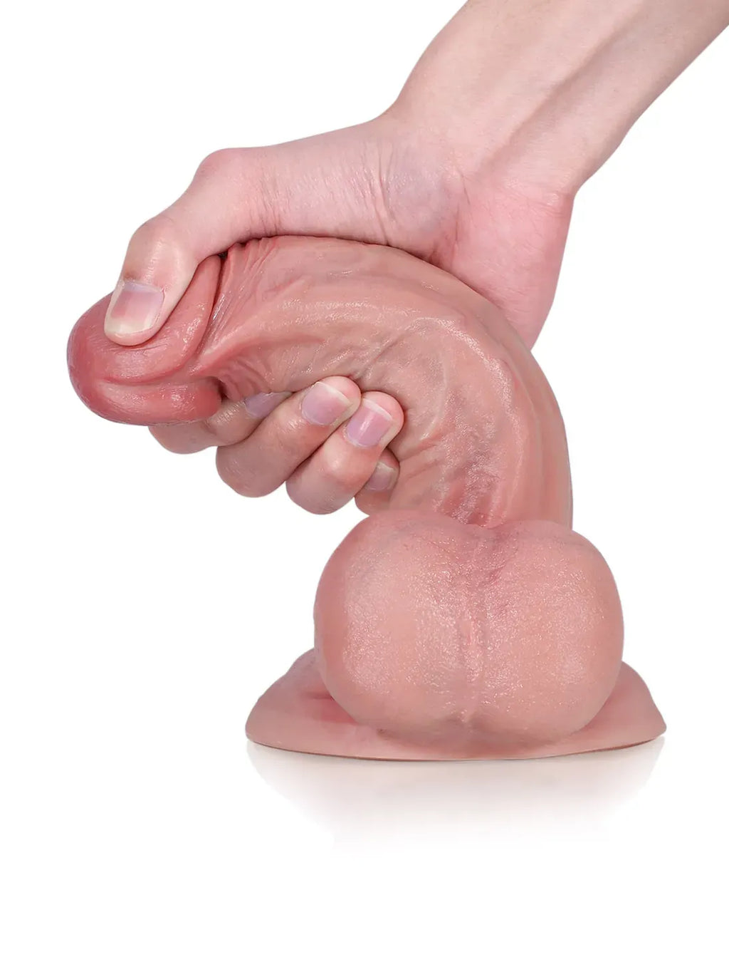 John 8.3" x 2" - Thick White Realistic Feeling Dildo With Big Balls