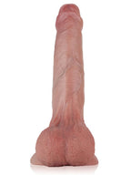 Chris 8.7" x 1.6" Dildo Foreskin With Swinging Saggy Balls Uncircumcised Dildo