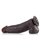 Joshua 9" x 2" Brown Soft Skin Thick Sliding Skin Dildo With Moving Balls
