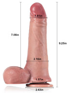 Sam 9" x 1.8" Real Dick Sliding Skin Dildo With Moving Balls