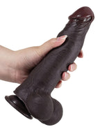 Joshua 9" x 2" Brown Soft Skin Thick Sliding Skin Dildo With Moving Balls