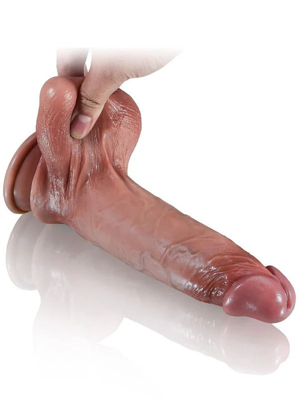 Billy 8.4" x 1.8" Sliding Skin Dildo with Moving Balls