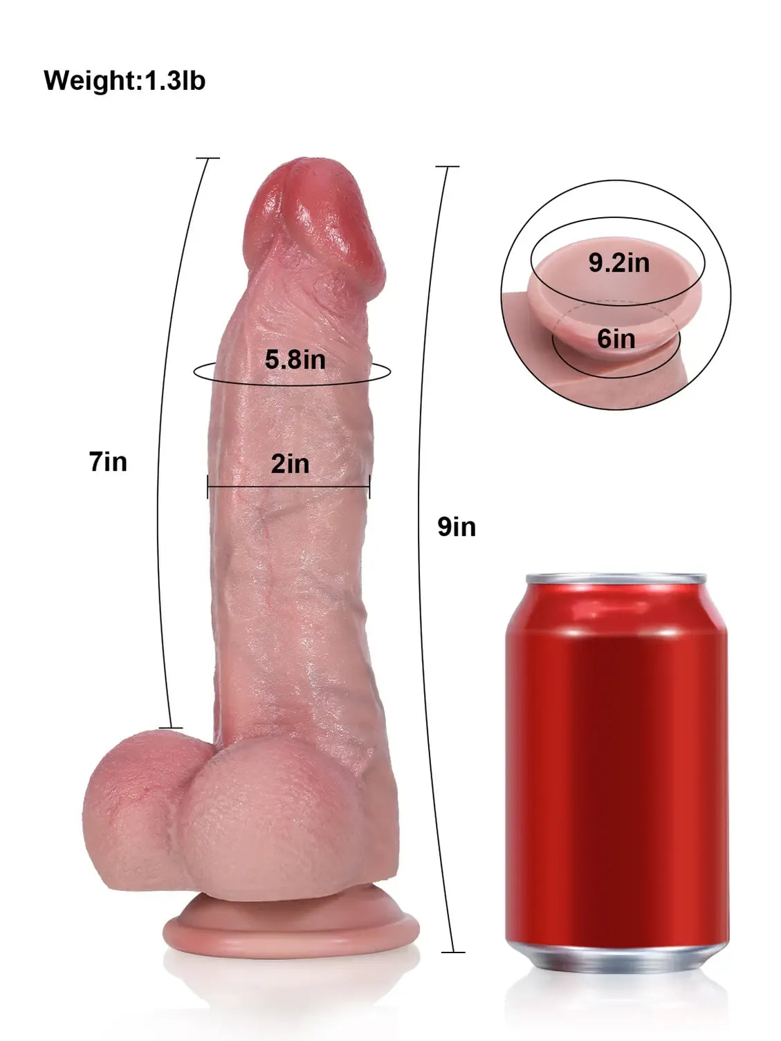 John 8.3" x 2" - Thick White Realistic Feeling Dildo With Big Balls