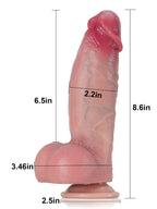 Kimi 8.6" x 2.2" Realistic Soft Flesh Like Thick Short Fat Dildo