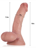 Rob 10" x 2" Realistic Soft Dildo With Swinging Balls & Metal Keel Bendable