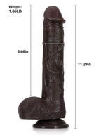 Adrianus 11" x 1.9" Black Big Vibrating Thrusting Dildo 7 Modes Thrusting & 3 Modes Vibrating